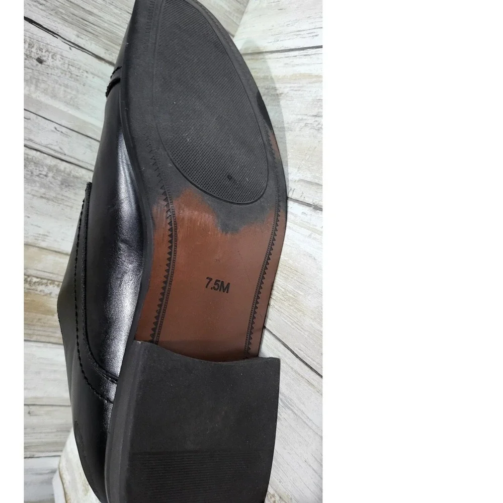 Bruno Marc Mens Black Double Monk‎ Strap Dress Shoes Size 7.5M Cap Toe